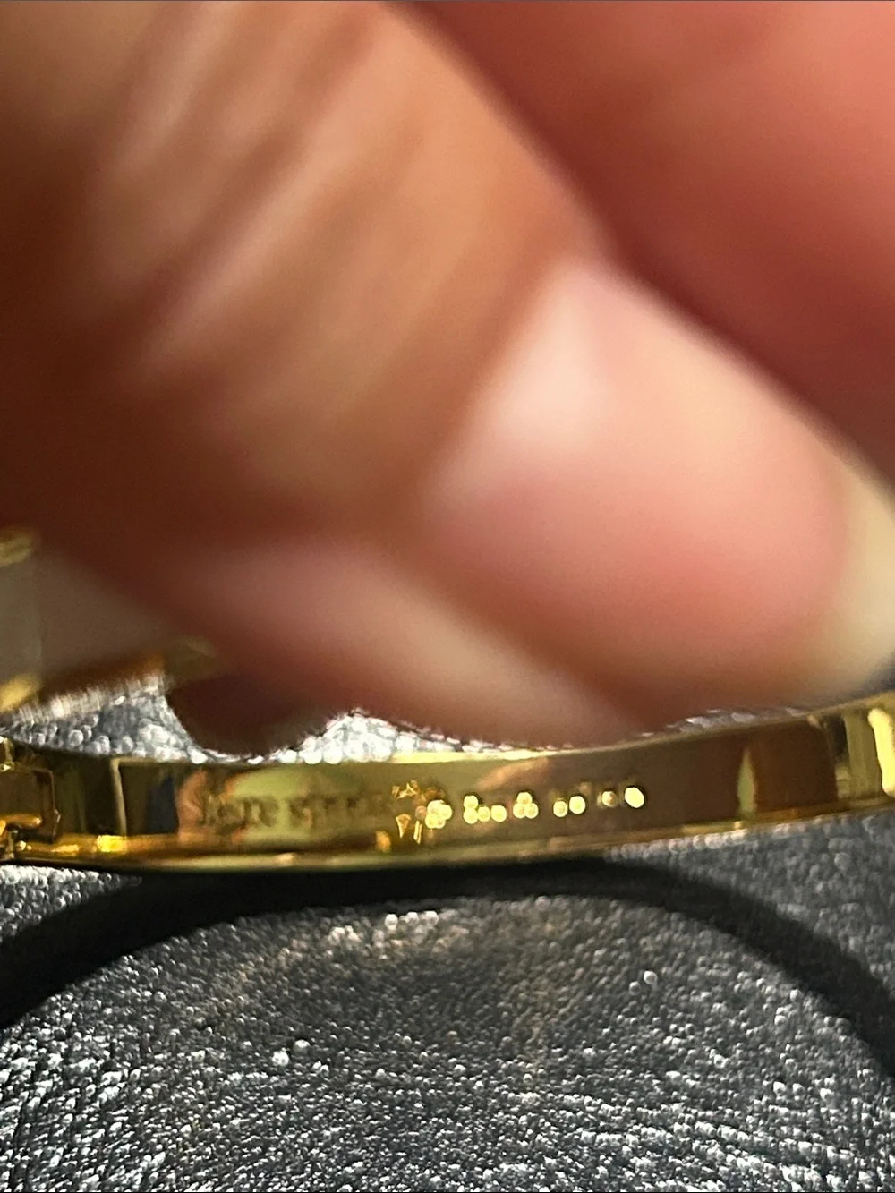 kate spade Gold and White Enamel Heart Hinged Bracelet - Picture 3 of 4